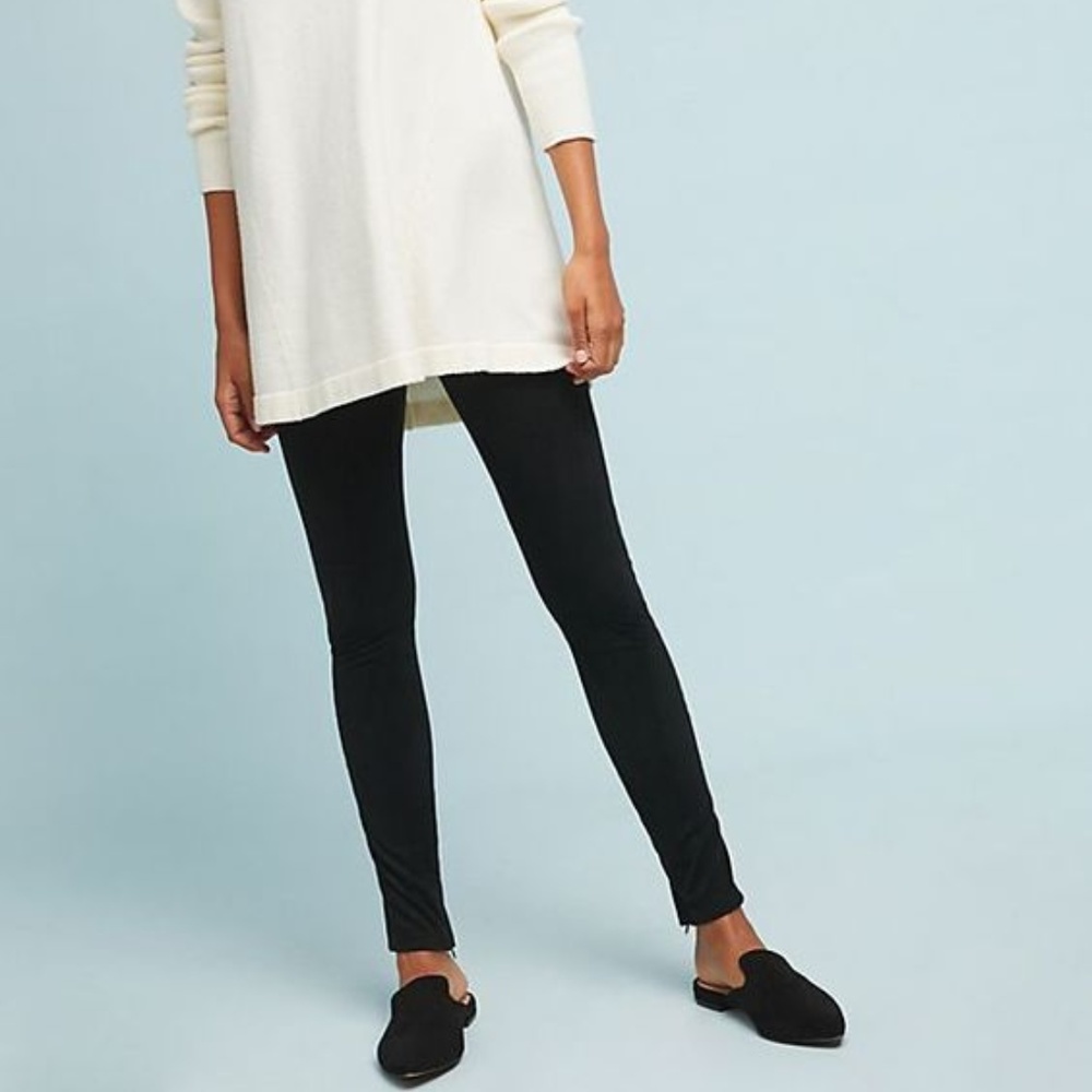 NWOT Velvet by Graham & Spencer Rosalind Faux Suede Black Leggings Sz S